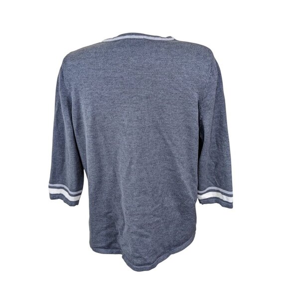 Alia Charcoal and Ivory Striped Crew Neck Sweater - Picture 6 of 8